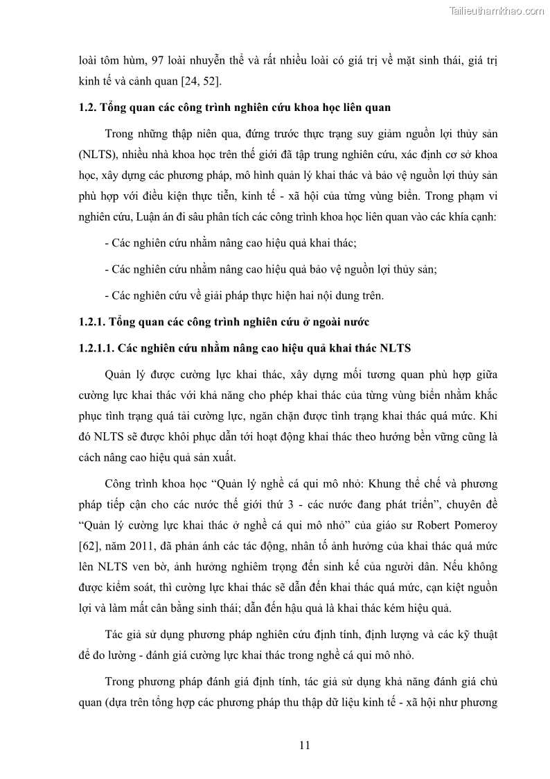 Luận án tiến sĩ khai thác thủy sản Nâng cao hiệu quả khai thác và bảo vệ nguồn lợi thủy sản tại vùng biển ven bờ tỉnh Quảng Nam - 3 Trang 27