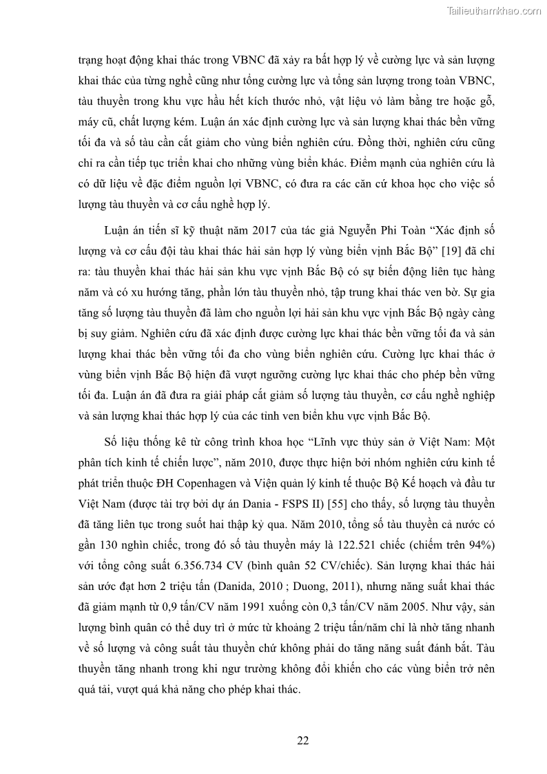 Luận án tiến sĩ khai thác thủy sản Nâng cao hiệu quả khai thác và bảo vệ nguồn lợi thủy sản tại vùng biển ven bờ tỉnh Quảng Nam - 4 Trang 38