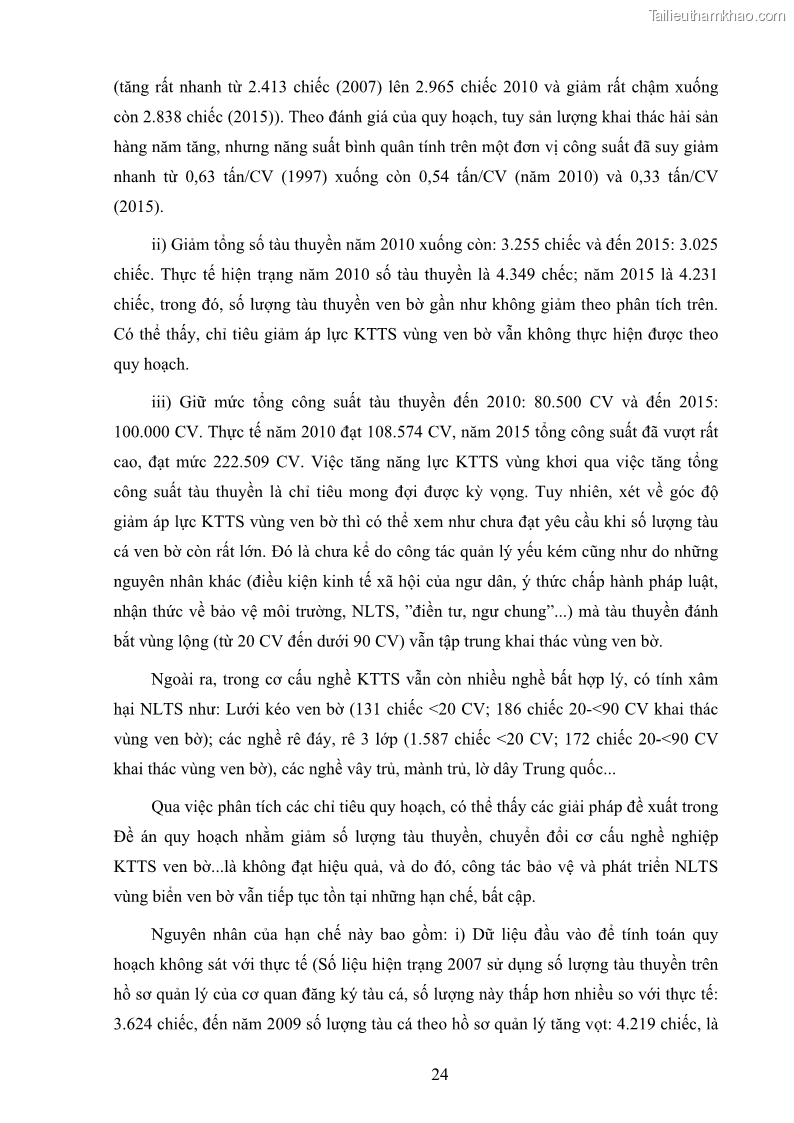 Luận án tiến sĩ khai thác thủy sản Nâng cao hiệu quả khai thác và bảo vệ nguồn lợi thủy sản tại vùng biển ven bờ tỉnh Quảng Nam - 4 Trang 40