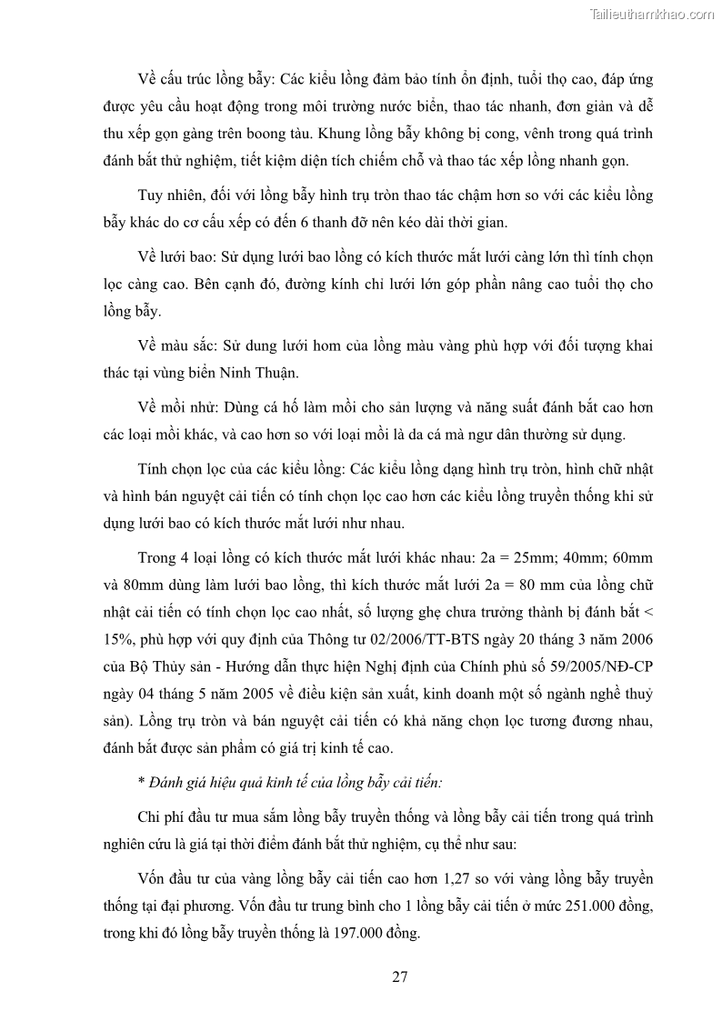 Luận án tiến sĩ khai thác thủy sản Nâng cao hiệu quả khai thác và bảo vệ nguồn lợi thủy sản tại vùng biển ven bờ tỉnh Quảng Nam - 4 Trang 43