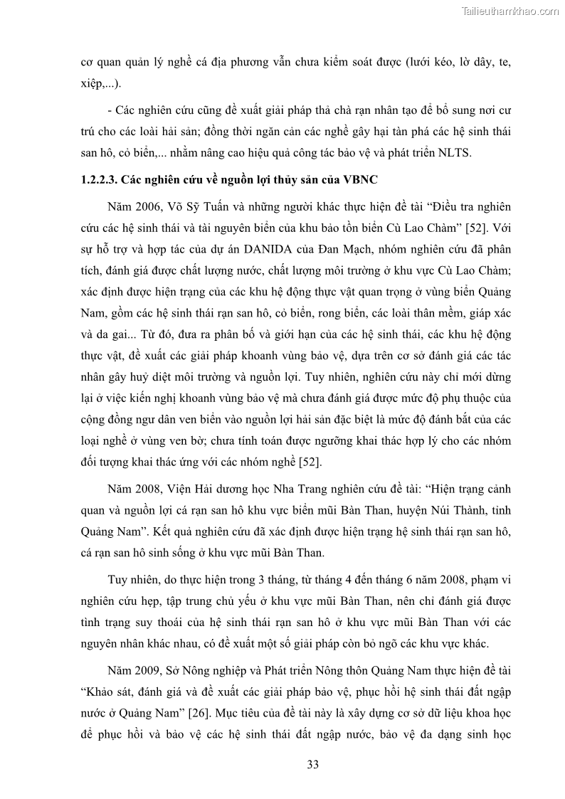 Luận án tiến sĩ khai thác thủy sản Nâng cao hiệu quả khai thác và bảo vệ nguồn lợi thủy sản tại vùng biển ven bờ tỉnh Quảng Nam - 5 Trang 49