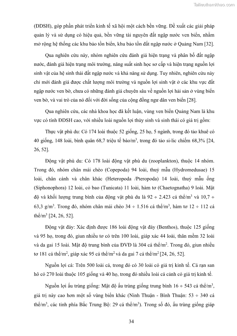Luận án tiến sĩ khai thác thủy sản Nâng cao hiệu quả khai thác và bảo vệ nguồn lợi thủy sản tại vùng biển ven bờ tỉnh Quảng Nam - 5 Trang 50