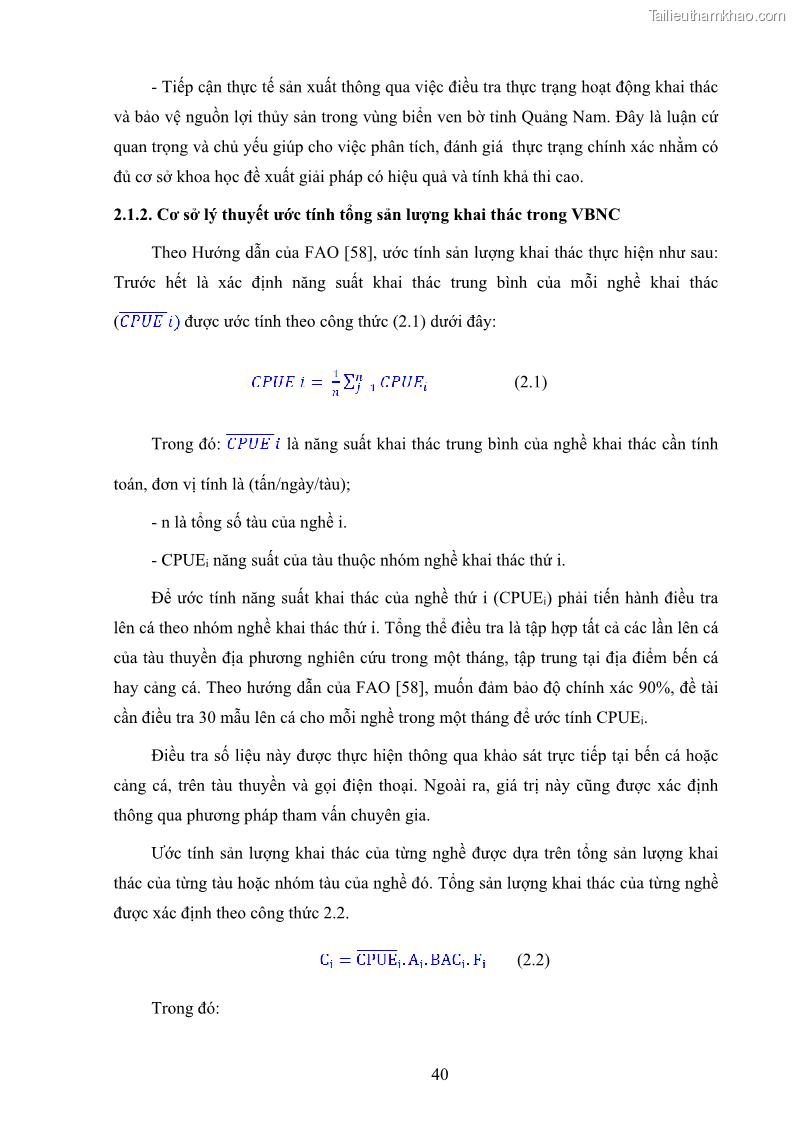 Luận án tiến sĩ khai thác thủy sản Nâng cao hiệu quả khai thác và bảo vệ nguồn lợi thủy sản tại vùng biển ven bờ tỉnh Quảng Nam - 5 Trang 56