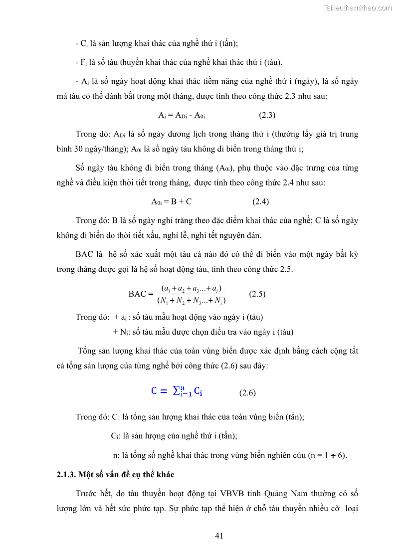 Luận án tiến sĩ khai thác thủy sản Nâng cao hiệu quả khai thác và bảo vệ nguồn lợi thủy sản tại vùng biển ven bờ tỉnh Quảng Nam - 5 Trang 57