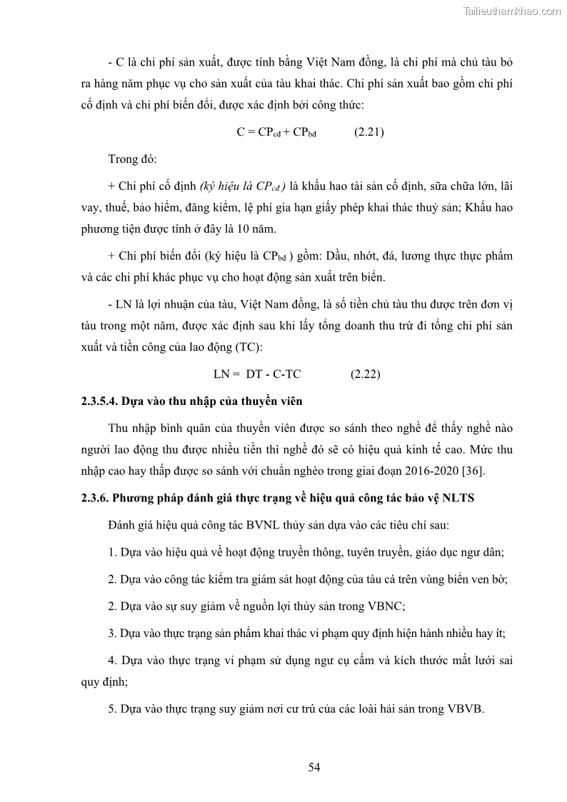 Luận án tiến sĩ khai thác thủy sản Nâng cao hiệu quả khai thác và bảo vệ nguồn lợi thủy sản tại vùng biển ven bờ tỉnh Quảng Nam - 6 Trang 70