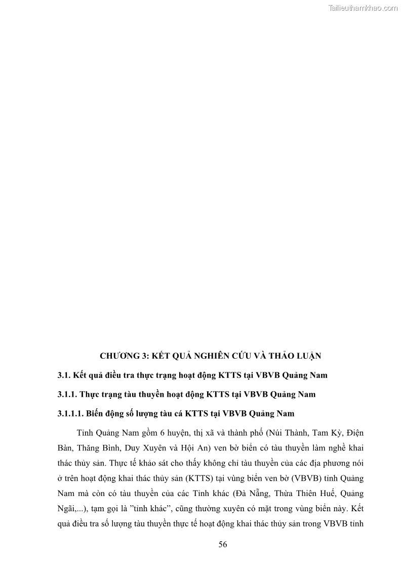 Luận án tiến sĩ khai thác thủy sản Nâng cao hiệu quả khai thác và bảo vệ nguồn lợi thủy sản tại vùng biển ven bờ tỉnh Quảng Nam - 6 Trang 72