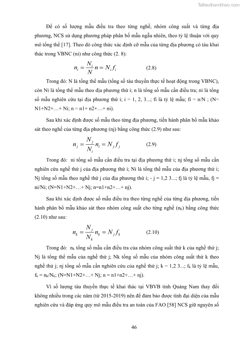Luận án tiến sĩ khai thác thủy sản Nâng cao hiệu quả khai thác và bảo vệ nguồn lợi thủy sản tại vùng biển ven bờ tỉnh Quảng Nam - 6 Trang 62