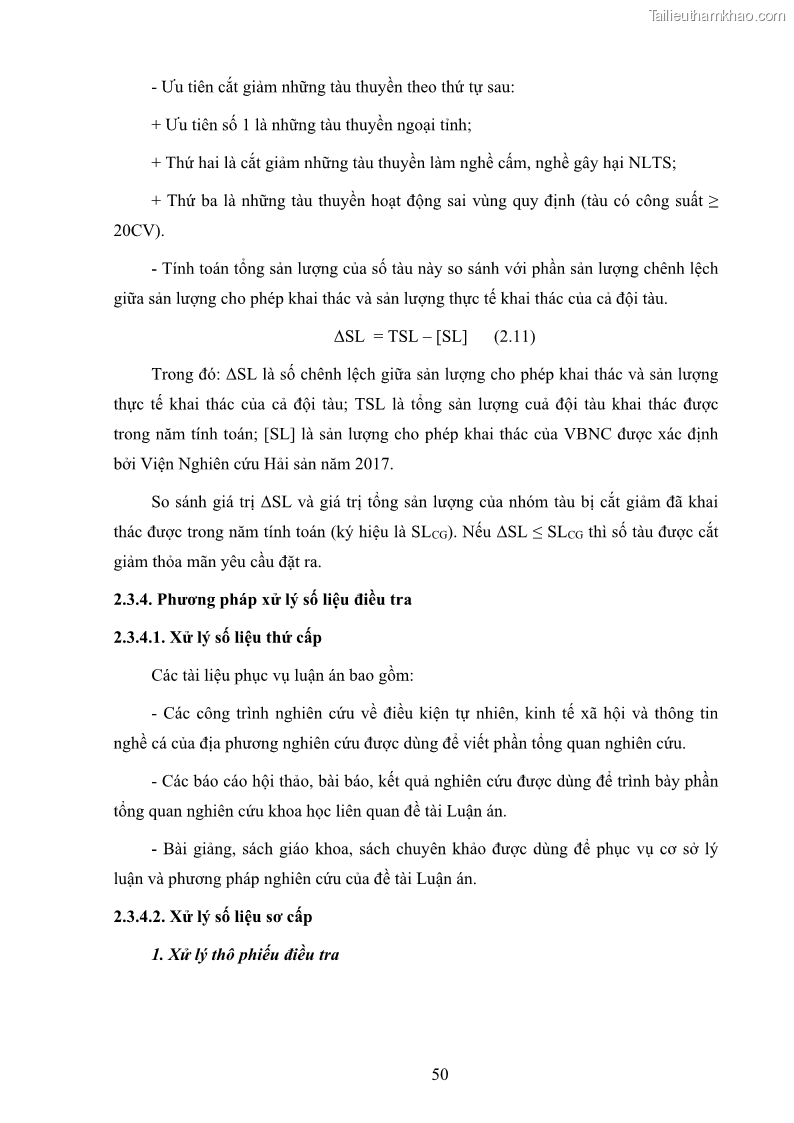 Luận án tiến sĩ khai thác thủy sản Nâng cao hiệu quả khai thác và bảo vệ nguồn lợi thủy sản tại vùng biển ven bờ tỉnh Quảng Nam - 6 Trang 66