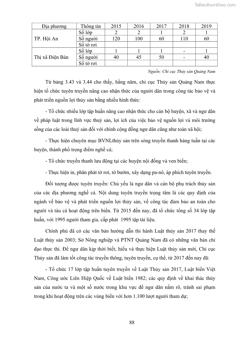 Luận án tiến sĩ khai thác thủy sản Nâng cao hiệu quả khai thác và bảo vệ nguồn lợi thủy sản tại vùng biển ven bờ tỉnh Quảng Nam - 9 Trang 104