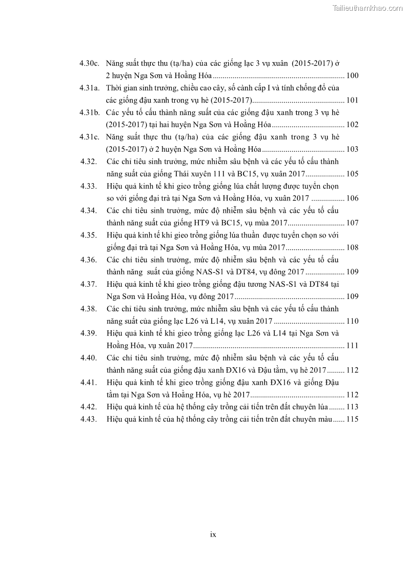 Luận án tiến sĩ khoa học cây trồng Nghiên cứu hiện trạng và cải tiến hệ thống cây trồng trên vùng đất ven biển tỉnh Thanh Hóa - 1 Trang 11