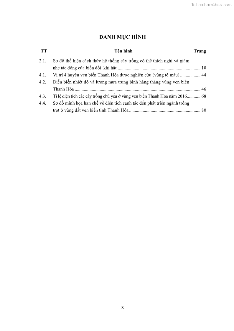Luận án tiến sĩ khoa học cây trồng Nghiên cứu hiện trạng và cải tiến hệ thống cây trồng trên vùng đất ven biển tỉnh Thanh Hóa - 1 Trang 12