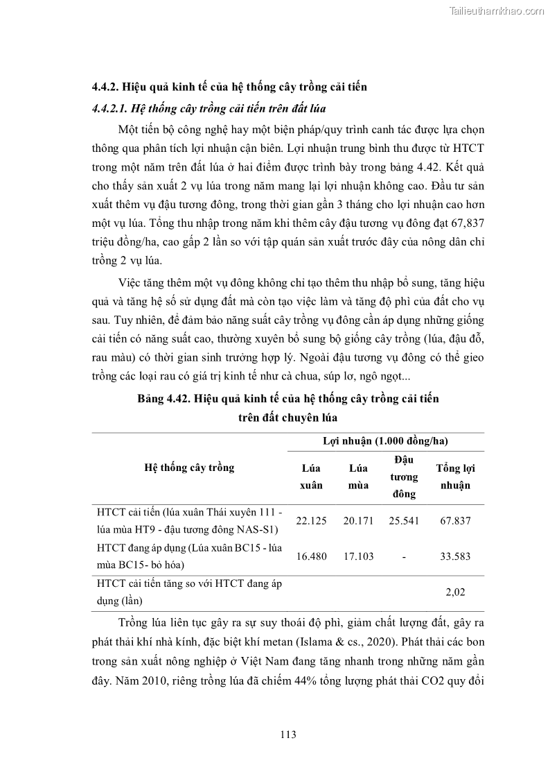 Luận án tiến sĩ khoa học cây trồng Nghiên cứu hiện trạng và cải tiến hệ thống cây trồng trên vùng đất ven biển tỉnh Thanh Hóa - 11 Trang 129