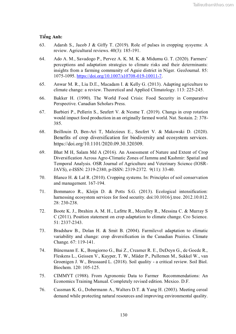 Luận án tiến sĩ khoa học cây trồng Nghiên cứu hiện trạng và cải tiến hệ thống cây trồng trên vùng đất ven biển tỉnh Thanh Hóa - 13 Trang 146