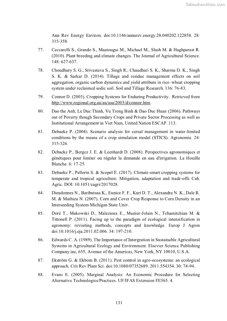 Luận án tiến sĩ khoa học cây trồng Nghiên cứu hiện trạng và cải tiến hệ thống cây trồng trên vùng đất ven biển tỉnh Thanh Hóa - 13 Trang 147