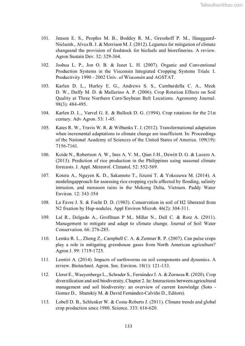 Luận án tiến sĩ khoa học cây trồng Nghiên cứu hiện trạng và cải tiến hệ thống cây trồng trên vùng đất ven biển tỉnh Thanh Hóa - 13 Trang 149