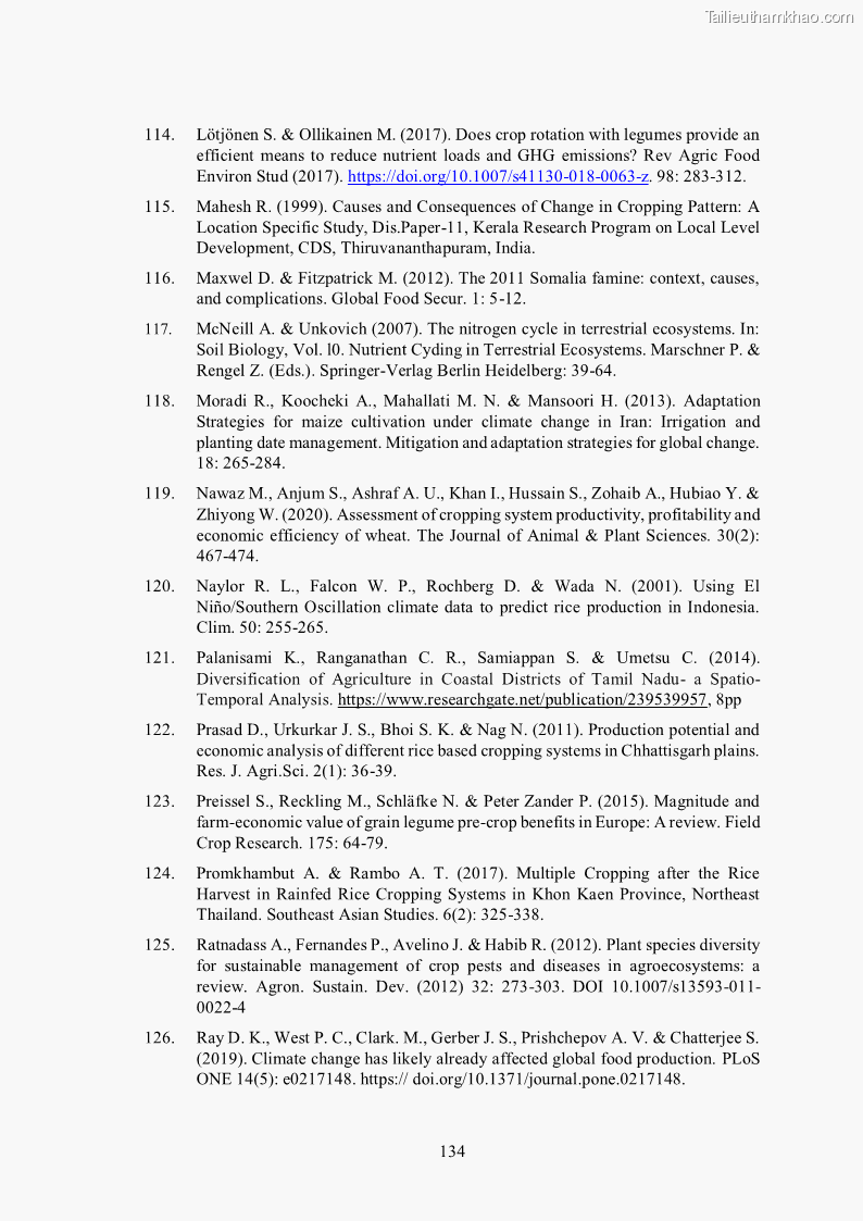 Luận án tiến sĩ khoa học cây trồng Nghiên cứu hiện trạng và cải tiến hệ thống cây trồng trên vùng đất ven biển tỉnh Thanh Hóa - 13 Trang 150