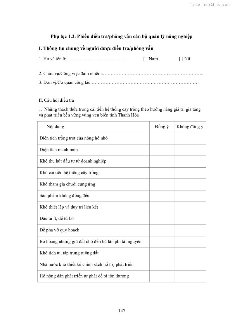 Luận án tiến sĩ khoa học cây trồng Nghiên cứu hiện trạng và cải tiến hệ thống cây trồng trên vùng đất ven biển tỉnh Thanh Hóa - 14 Trang 163