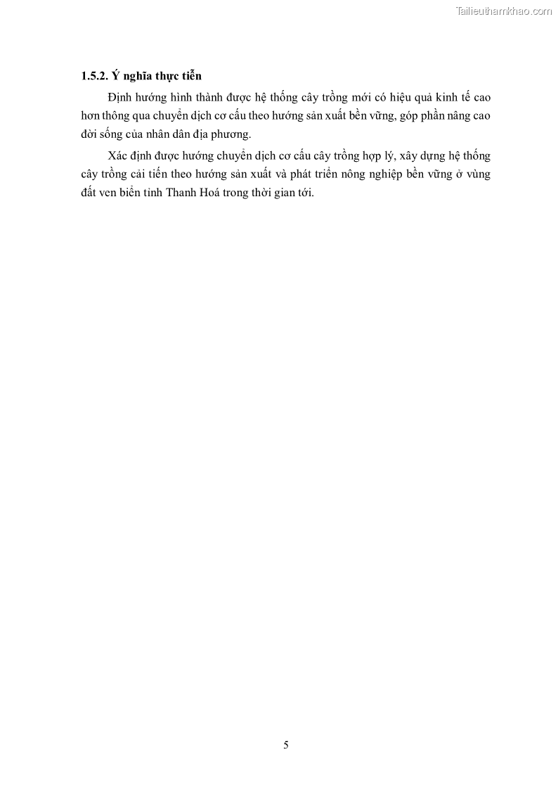 Luận án tiến sĩ khoa học cây trồng Nghiên cứu hiện trạng và cải tiến hệ thống cây trồng trên vùng đất ven biển tỉnh Thanh Hóa - 2 Trang 21
