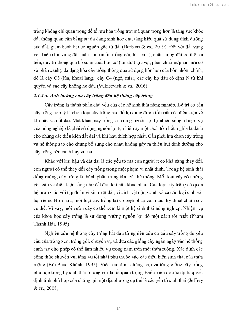 Luận án tiến sĩ khoa học cây trồng Nghiên cứu hiện trạng và cải tiến hệ thống cây trồng trên vùng đất ven biển tỉnh Thanh Hóa - 3 Trang 31