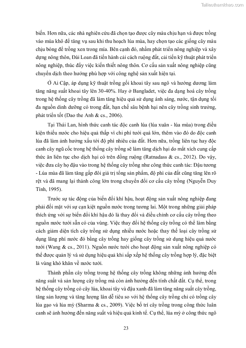 Luận án tiến sĩ khoa học cây trồng Nghiên cứu hiện trạng và cải tiến hệ thống cây trồng trên vùng đất ven biển tỉnh Thanh Hóa - 4 Trang 39