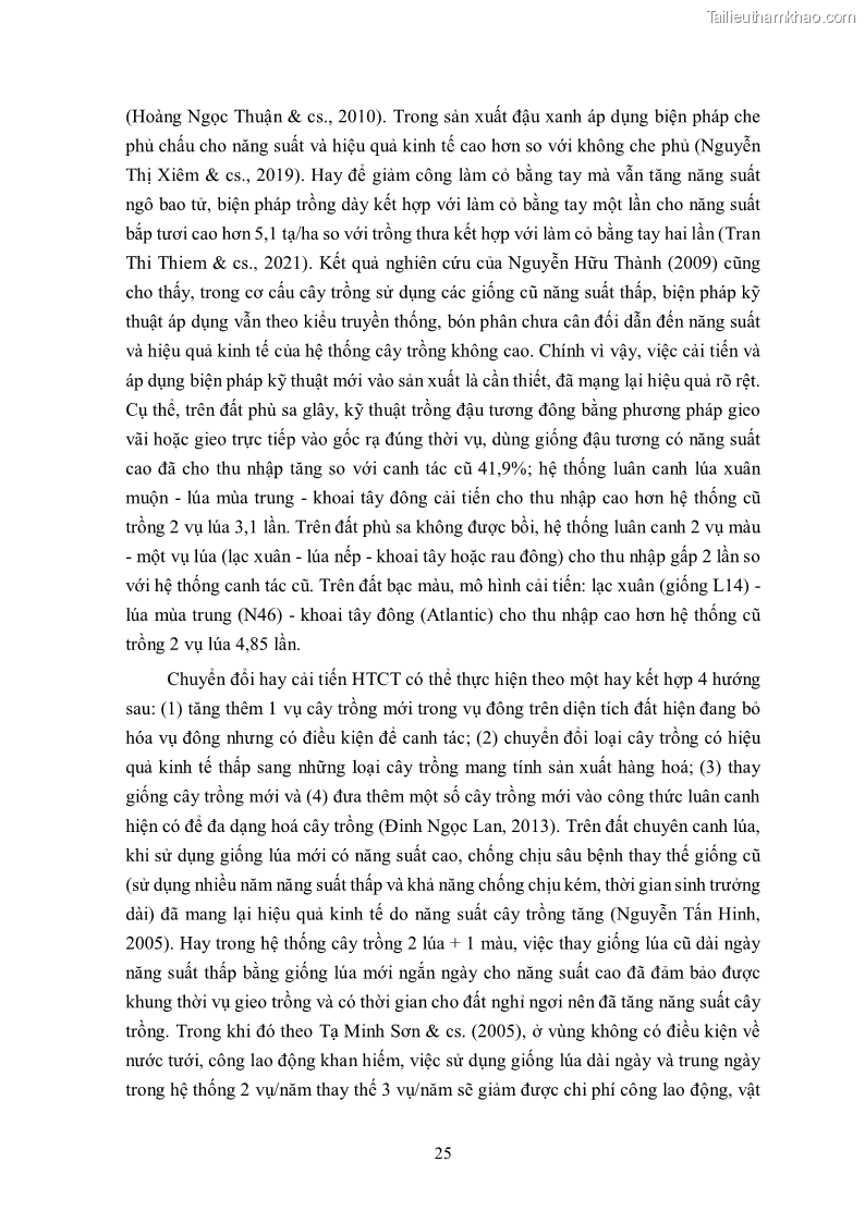 Luận án tiến sĩ khoa học cây trồng Nghiên cứu hiện trạng và cải tiến hệ thống cây trồng trên vùng đất ven biển tỉnh Thanh Hóa - 4 Trang 41