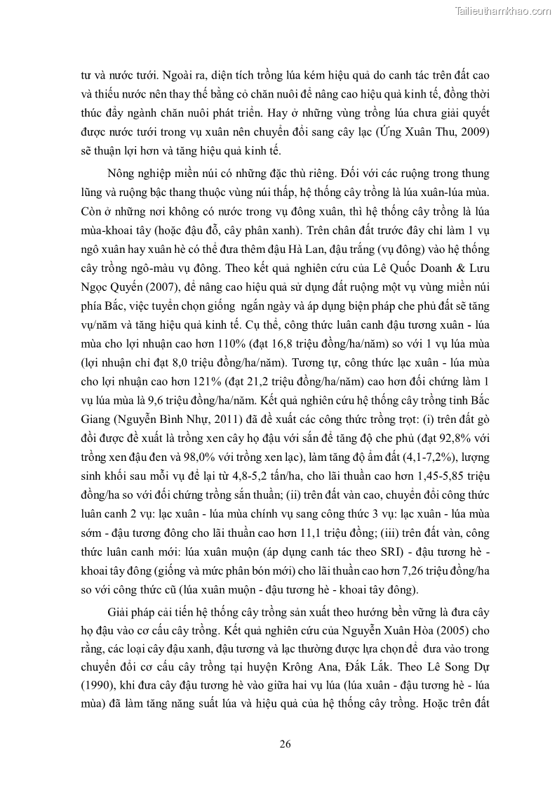 Luận án tiến sĩ khoa học cây trồng Nghiên cứu hiện trạng và cải tiến hệ thống cây trồng trên vùng đất ven biển tỉnh Thanh Hóa - 4 Trang 42