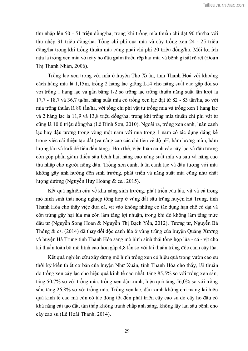 Luận án tiến sĩ khoa học cây trồng Nghiên cứu hiện trạng và cải tiến hệ thống cây trồng trên vùng đất ven biển tỉnh Thanh Hóa - 4 Trang 45
