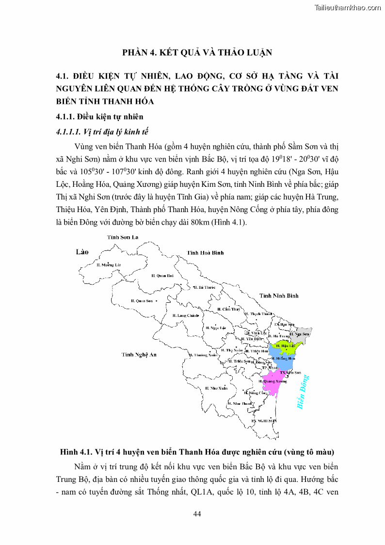 Luận án tiến sĩ khoa học cây trồng Nghiên cứu hiện trạng và cải tiến hệ thống cây trồng trên vùng đất ven biển tỉnh Thanh Hóa - 5 Trang 60