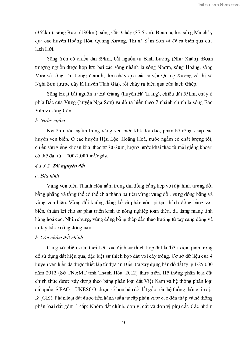 Luận án tiến sĩ khoa học cây trồng Nghiên cứu hiện trạng và cải tiến hệ thống cây trồng trên vùng đất ven biển tỉnh Thanh Hóa - 6 Trang 66