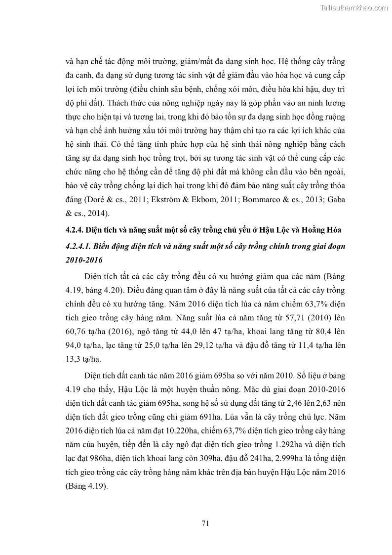Luận án tiến sĩ khoa học cây trồng Nghiên cứu hiện trạng và cải tiến hệ thống cây trồng trên vùng đất ven biển tỉnh Thanh Hóa - 8 Trang 87