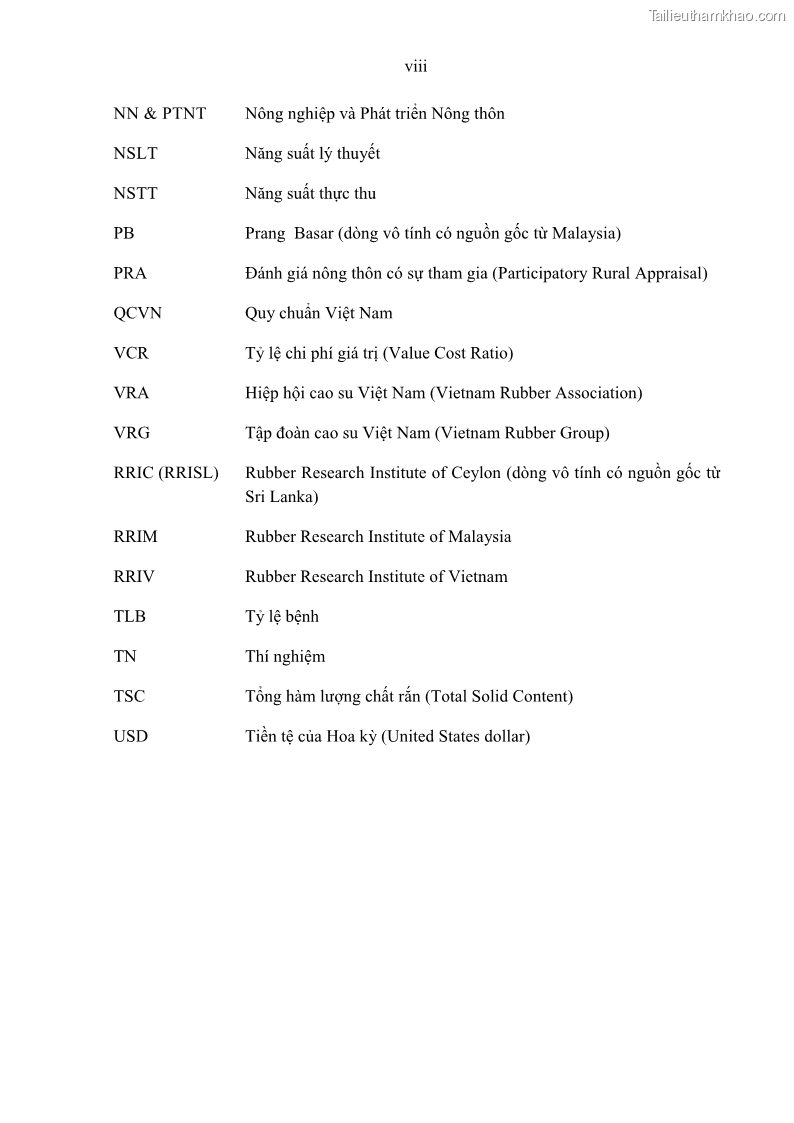 Luận án tiến sĩ khoa học cây trồng Nghiên cứu một số biện pháp kỹ thuật canh tác phù hợp cho cây cao su tiểu điền tại Thừa Thiên Huế - 1 Trang 10