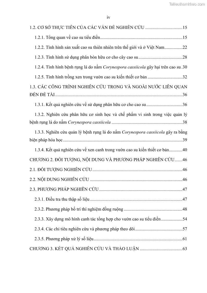 Luận án tiến sĩ khoa học cây trồng Nghiên cứu một số biện pháp kỹ thuật canh tác phù hợp cho cây cao su tiểu điền tại Thừa Thiên Huế - 1 Trang 6