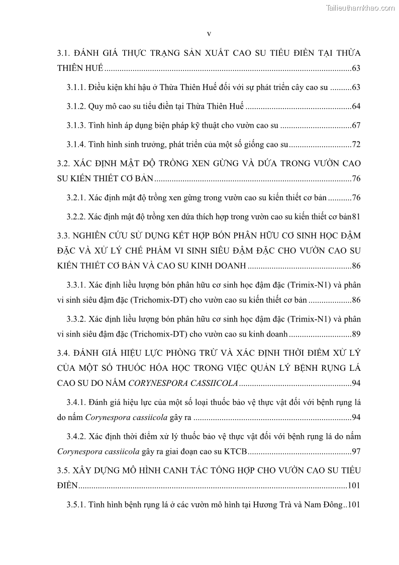 Luận án tiến sĩ khoa học cây trồng Nghiên cứu một số biện pháp kỹ thuật canh tác phù hợp cho cây cao su tiểu điền tại Thừa Thiên Huế - 1 Trang 7