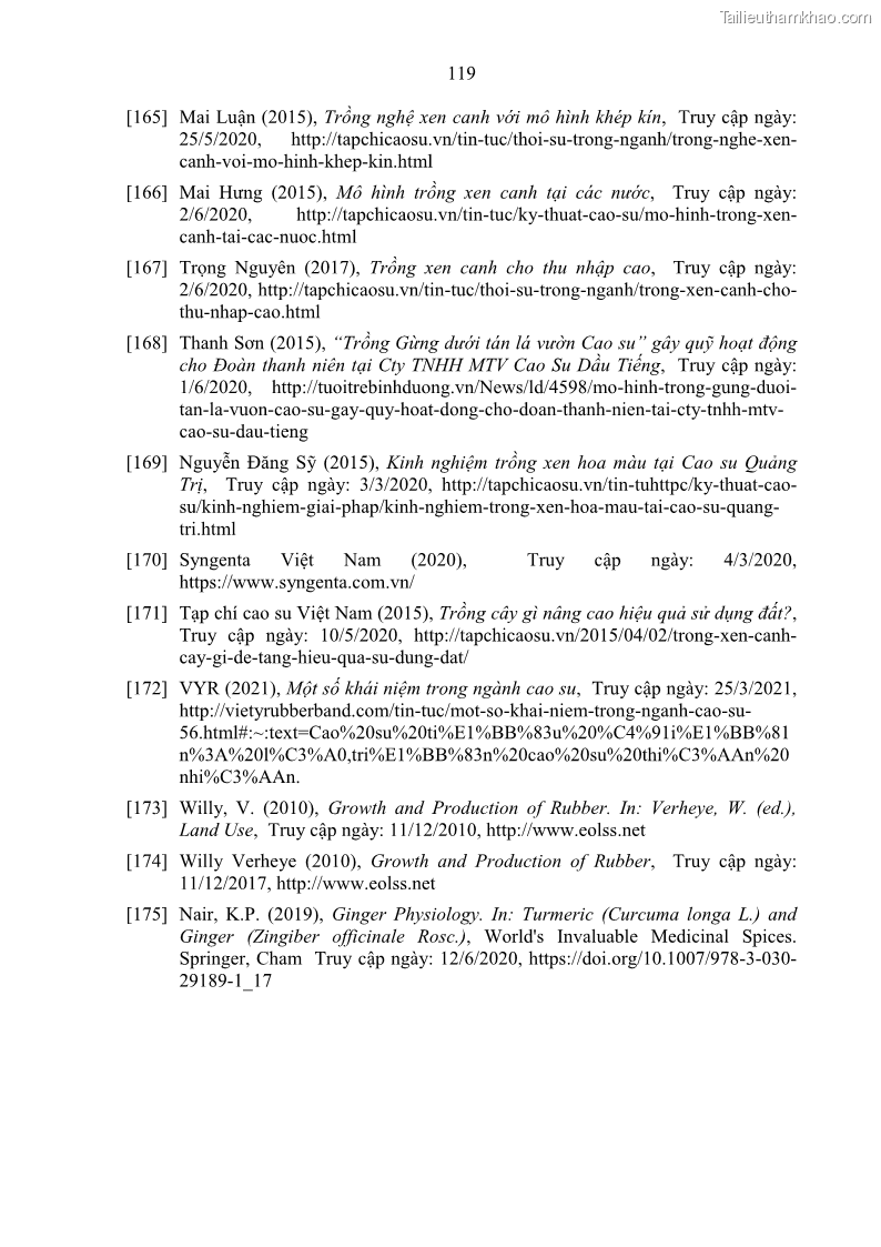 Luận án tiến sĩ khoa học cây trồng Nghiên cứu một số biện pháp kỹ thuật canh tác phù hợp cho cây cao su tiểu điền tại Thừa Thiên Huế - 12 Trang 133