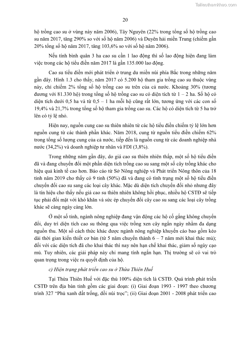 Luận án tiến sĩ khoa học cây trồng Nghiên cứu một số biện pháp kỹ thuật canh tác phù hợp cho cây cao su tiểu điền tại Thừa Thiên Huế - 3 Trang 34