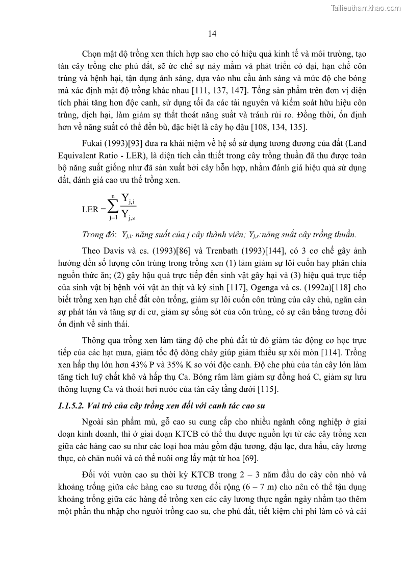 Luận án tiến sĩ khoa học cây trồng Nghiên cứu một số biện pháp kỹ thuật canh tác phù hợp cho cây cao su tiểu điền tại Thừa Thiên Huế - 3 Trang 28