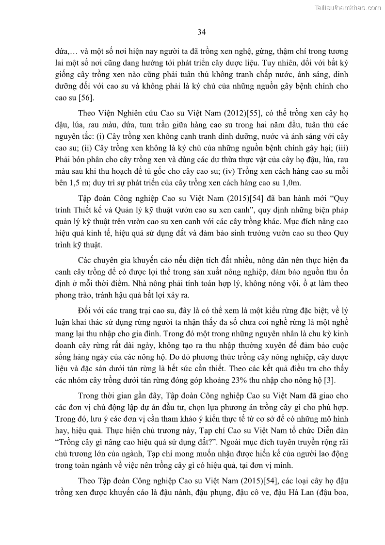 Luận án tiến sĩ khoa học cây trồng Nghiên cứu một số biện pháp kỹ thuật canh tác phù hợp cho cây cao su tiểu điền tại Thừa Thiên Huế - 4 Trang 48