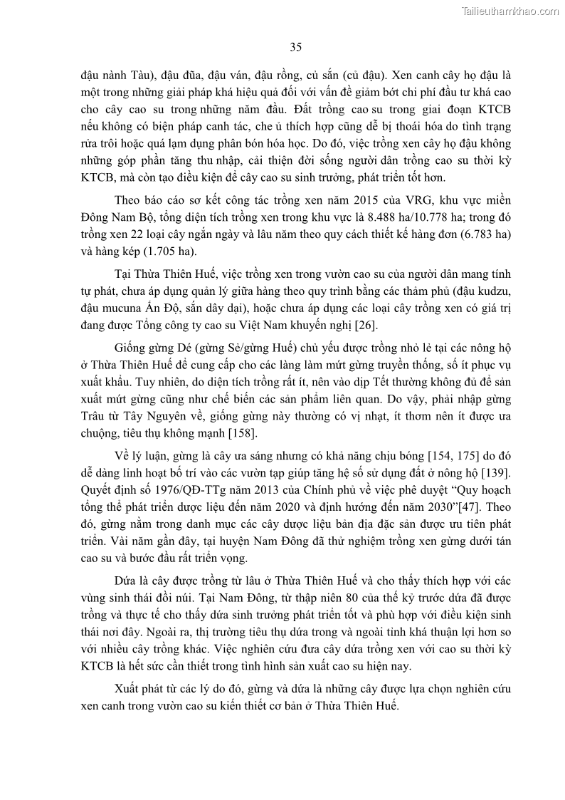 Luận án tiến sĩ khoa học cây trồng Nghiên cứu một số biện pháp kỹ thuật canh tác phù hợp cho cây cao su tiểu điền tại Thừa Thiên Huế - 5 Trang 49