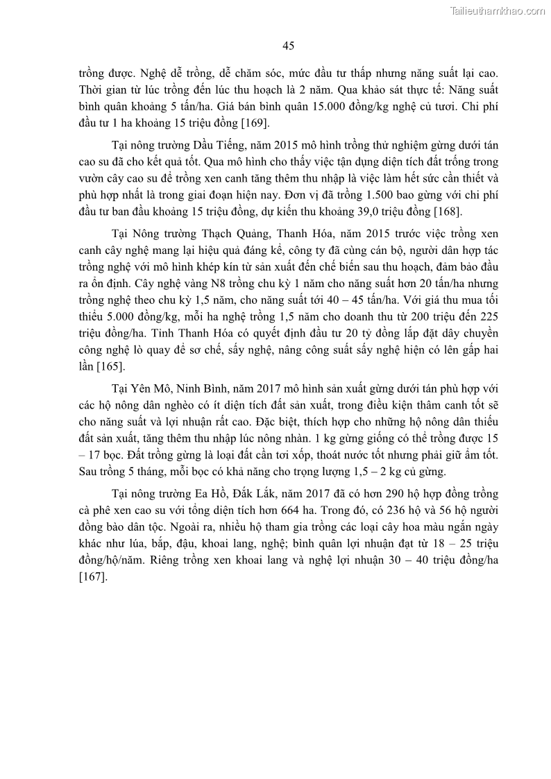 Luận án tiến sĩ khoa học cây trồng Nghiên cứu một số biện pháp kỹ thuật canh tác phù hợp cho cây cao su tiểu điền tại Thừa Thiên Huế - 5 Trang 59