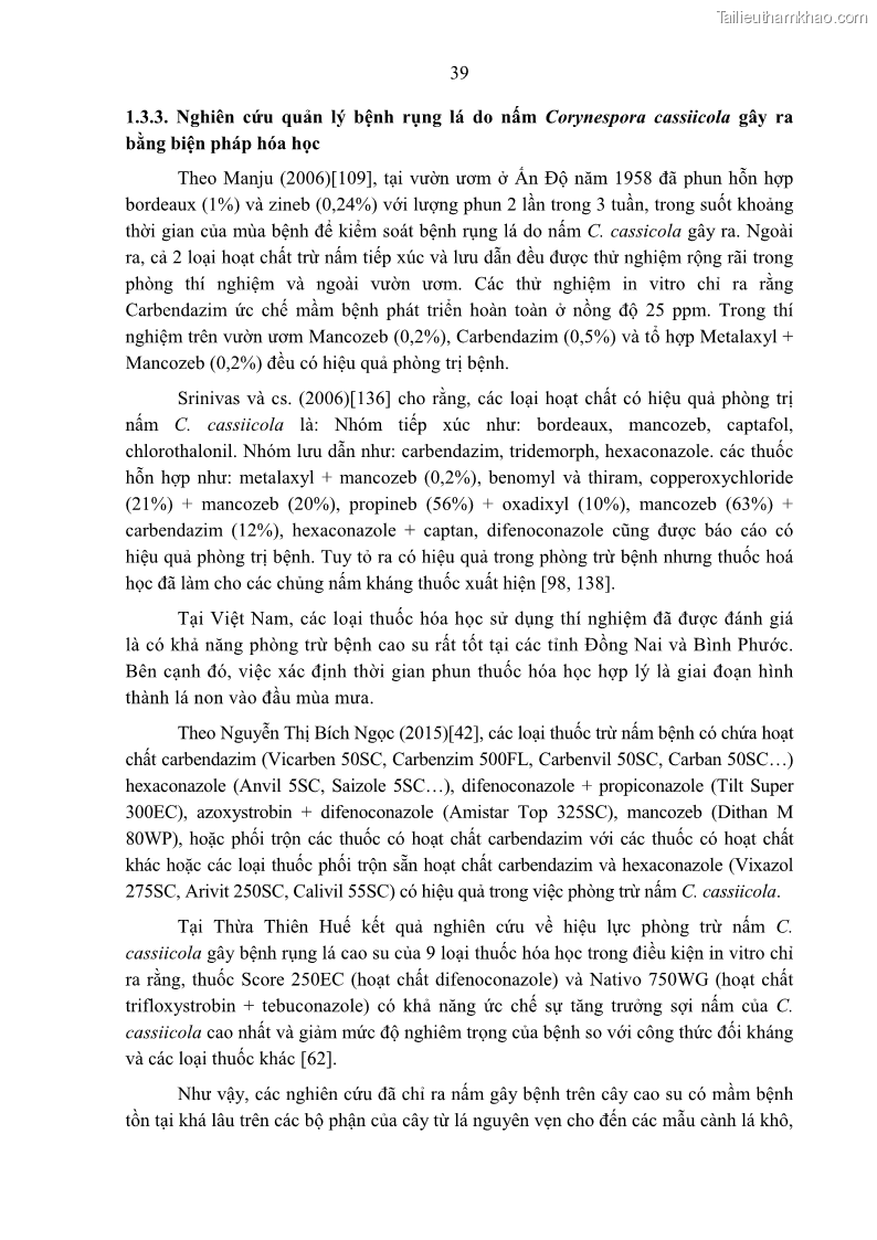 Luận án tiến sĩ khoa học cây trồng Nghiên cứu một số biện pháp kỹ thuật canh tác phù hợp cho cây cao su tiểu điền tại Thừa Thiên Huế - 5 Trang 53