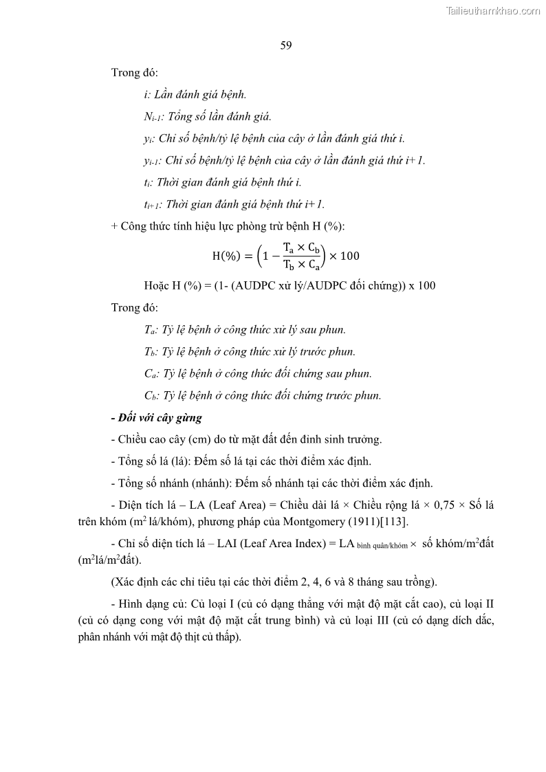 Luận án tiến sĩ khoa học cây trồng Nghiên cứu một số biện pháp kỹ thuật canh tác phù hợp cho cây cao su tiểu điền tại Thừa Thiên Huế - 7 Trang 73