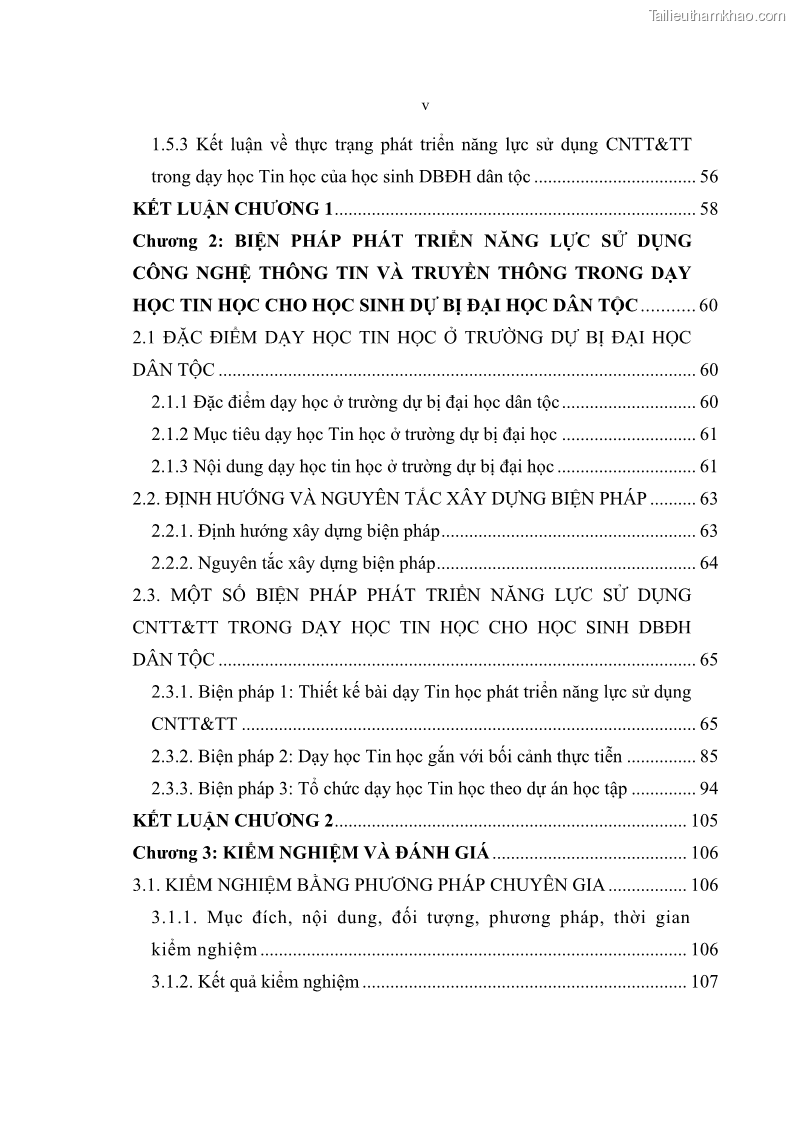 Luận án tiến sĩ khoa học giáo dục Phát triển năng lực sử dụng công nghệ thông tin và truyền thông trong dạy học Tin học cho học sinh dự bị Đại học Dân tộc - 1 Trang 7