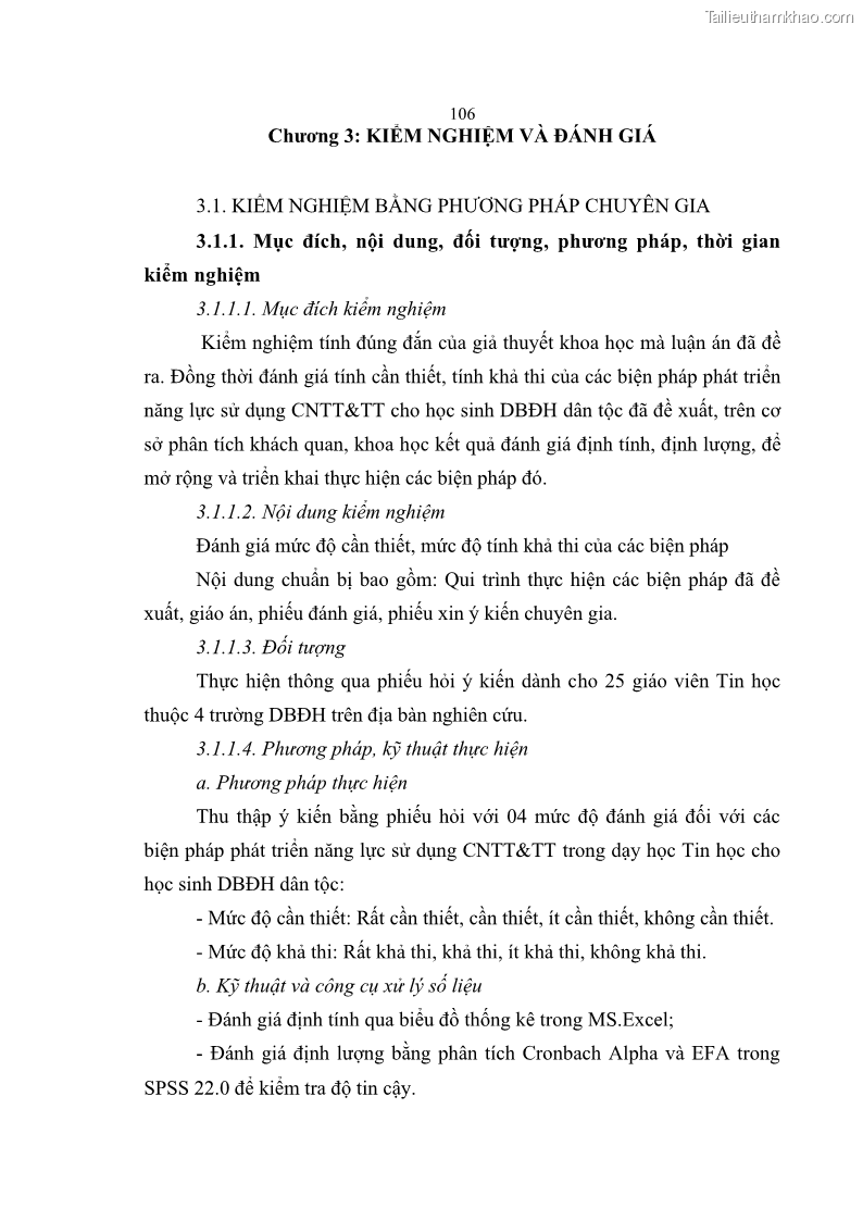 Luận án tiến sĩ khoa học giáo dục Phát triển năng lực sử dụng công nghệ thông tin và truyền thông trong dạy học Tin học cho học sinh dự bị Đại học Dân tộc - 10 Trang 118