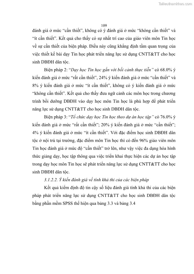 Luận án tiến sĩ khoa học giáo dục Phát triển năng lực sử dụng công nghệ thông tin và truyền thông trong dạy học Tin học cho học sinh dự bị Đại học Dân tộc - 11 Trang 121