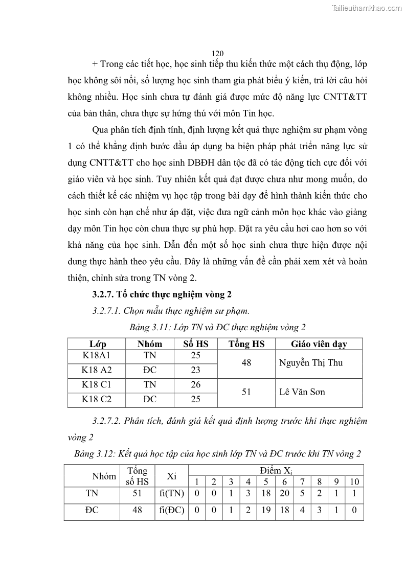 Luận án tiến sĩ khoa học giáo dục Phát triển năng lực sử dụng công nghệ thông tin và truyền thông trong dạy học Tin học cho học sinh dự bị Đại học Dân tộc - 11 Trang 132