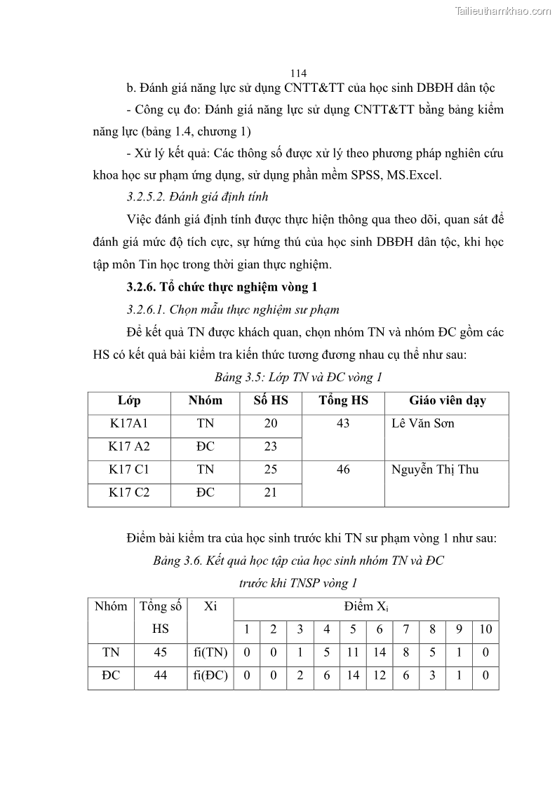 Luận án tiến sĩ khoa học giáo dục Phát triển năng lực sử dụng công nghệ thông tin và truyền thông trong dạy học Tin học cho học sinh dự bị Đại học Dân tộc - 11 Trang 126