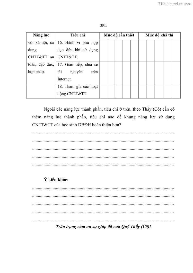 Luận án tiến sĩ khoa học giáo dục Phát triển năng lực sử dụng công nghệ thông tin và truyền thông trong dạy học Tin học cho học sinh dự bị Đại học Dân tộc - 13 Trang 155