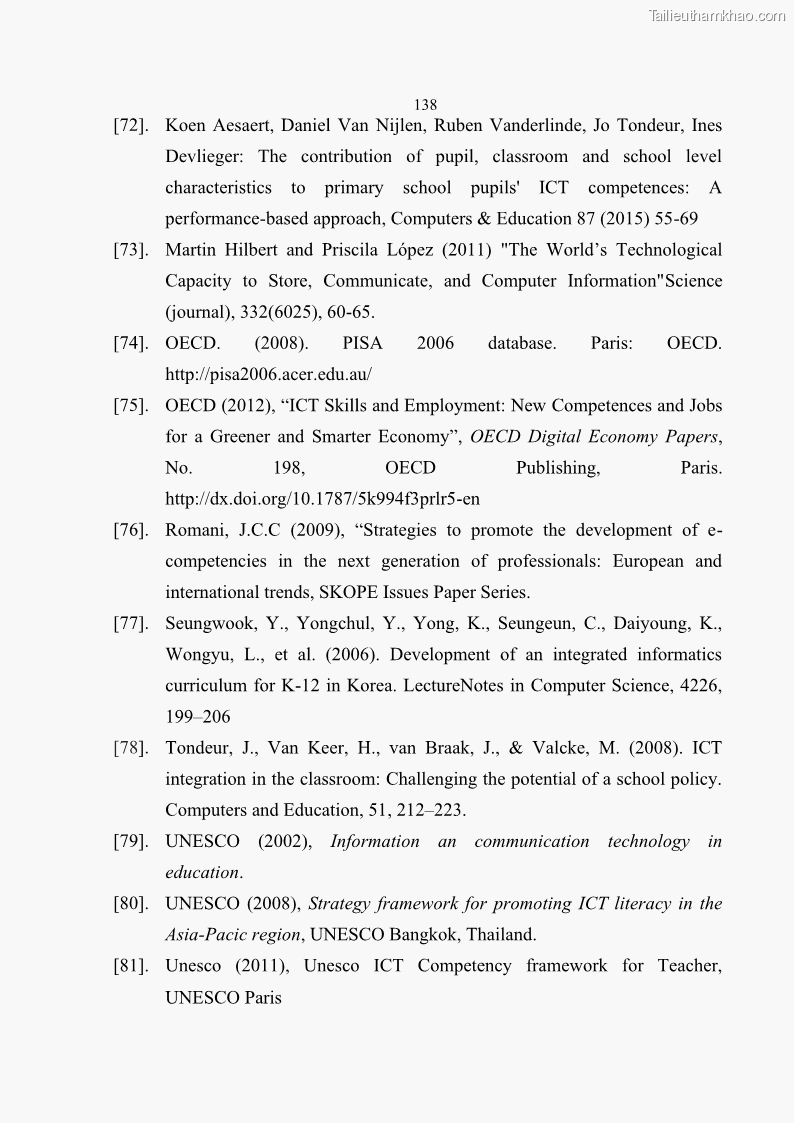 Luận án tiến sĩ khoa học giáo dục Phát triển năng lực sử dụng công nghệ thông tin và truyền thông trong dạy học Tin học cho học sinh dự bị Đại học Dân tộc - 13 Trang 150