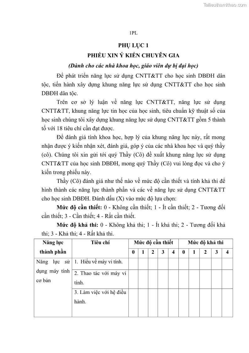 Luận án tiến sĩ khoa học giáo dục Phát triển năng lực sử dụng công nghệ thông tin và truyền thông trong dạy học Tin học cho học sinh dự bị Đại học Dân tộc - 13 Trang 153