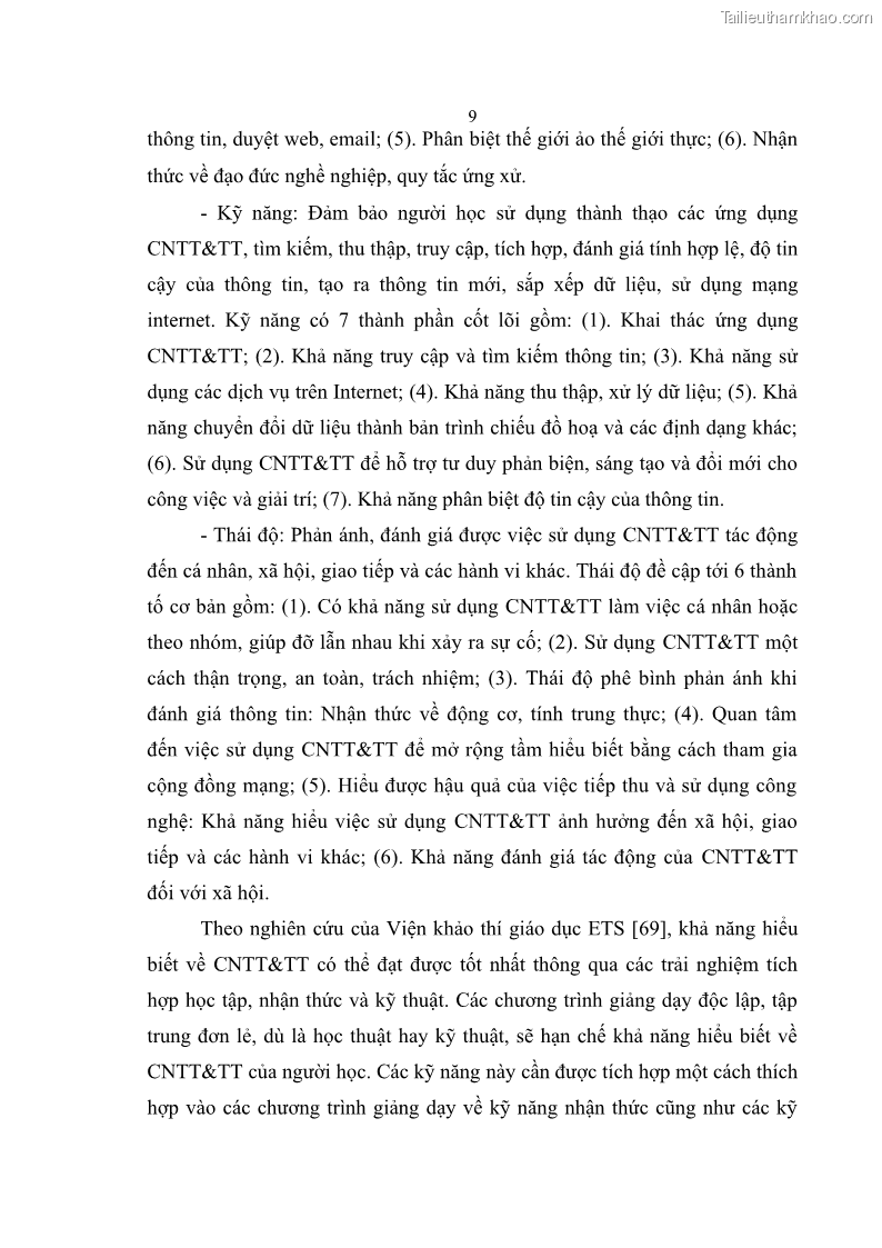 Luận án tiến sĩ khoa học giáo dục Phát triển năng lực sử dụng công nghệ thông tin và truyền thông trong dạy học Tin học cho học sinh dự bị Đại học Dân tộc - 2 Trang 21